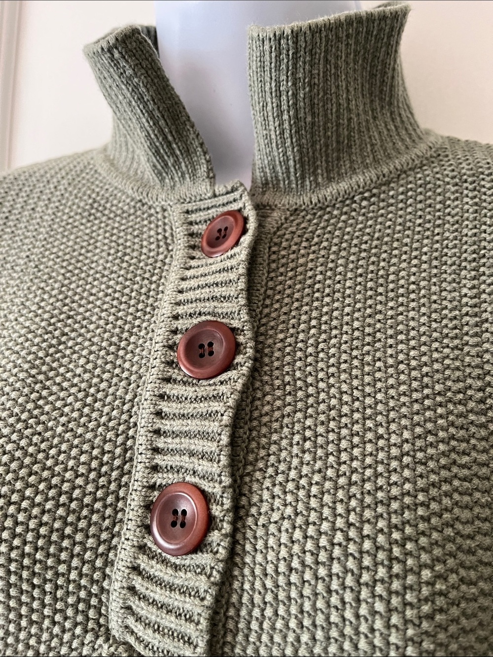 Poetry Organic Cotton Green Button Sweater Work Casual Beach - Picture 2 of 13